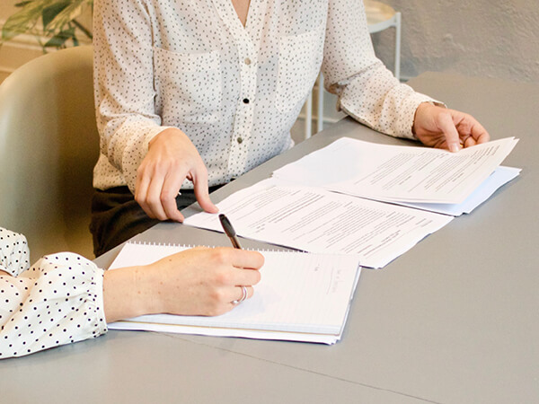 Paperwork on a table