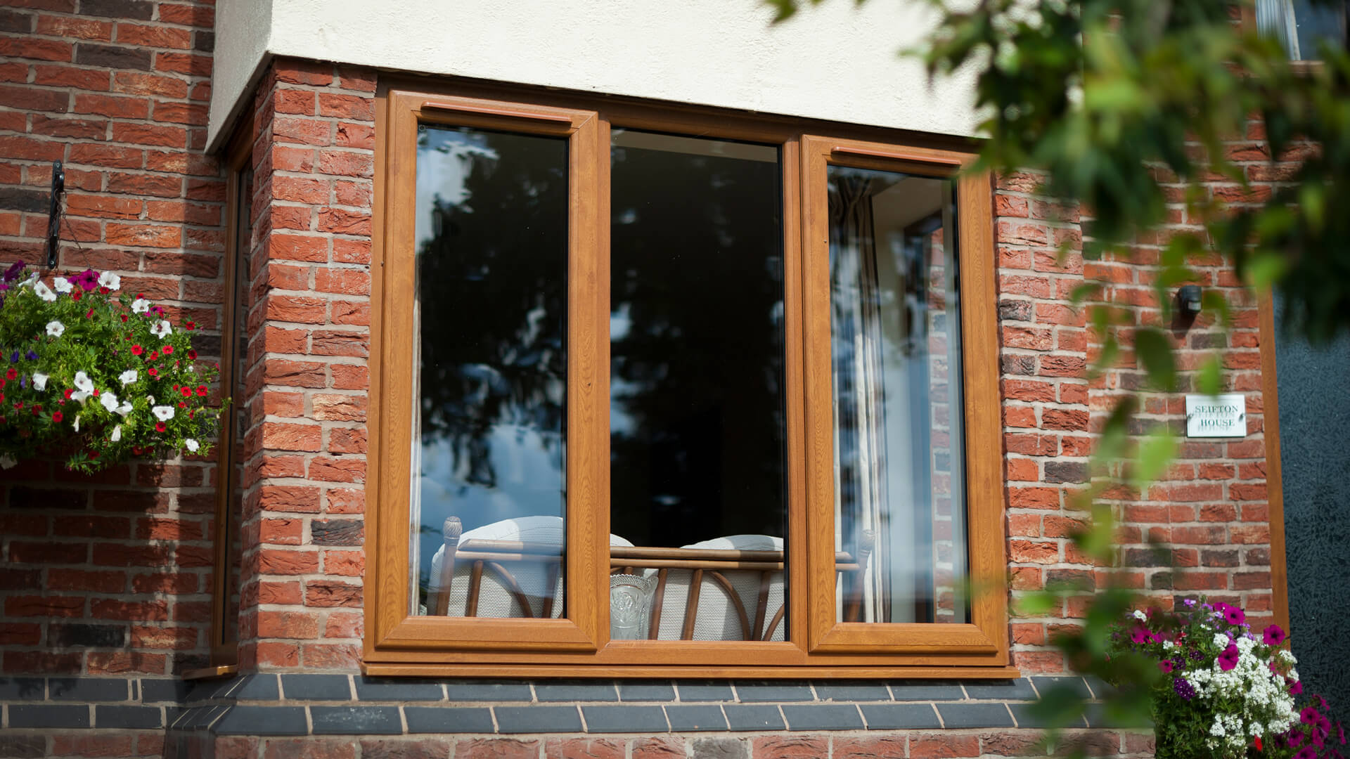 Oak UPVC Windows Golden Oak Woodgrain Windows from Joedan Windows & Doors